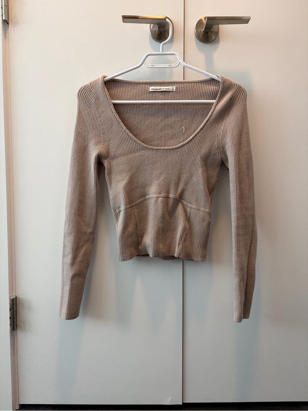 Abercrombie Scoop-Neck Ribbed Long Sleeve